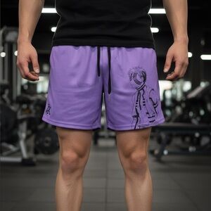 Invicta Men's Purple Athletic Shorts with Graphic